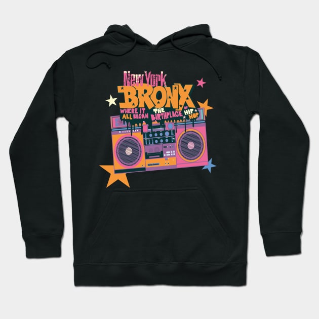 Bronx Hip Hop Roots - Groove to the Beat with this ghettoblaster Hoodie by Boogosh
